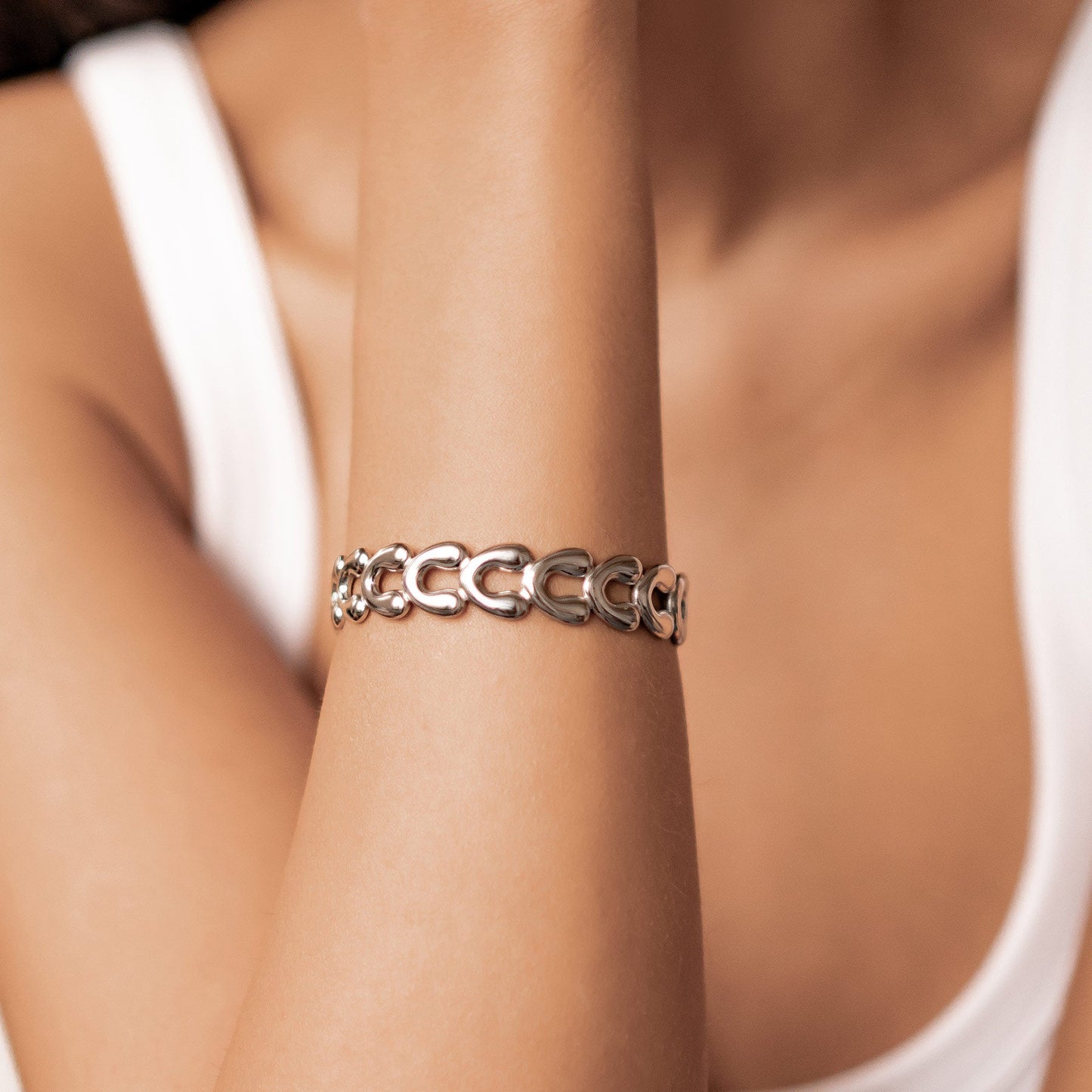 De Petal Link Open Cuff