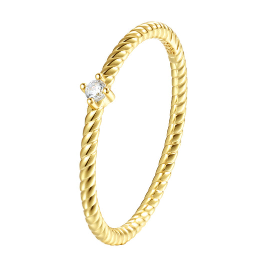 De Gemstone Twist Ring